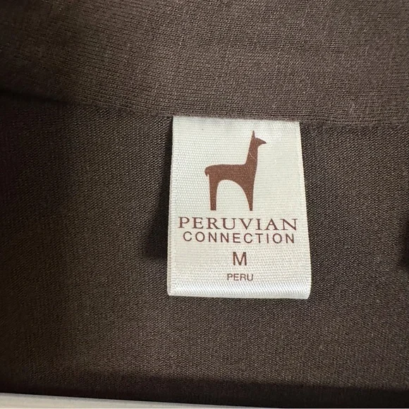 Peruvian connection long sleeve brown ruffle collar shirt - Picture 4 of 4